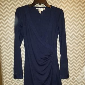 long sleeve blue dress